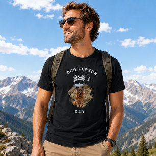 Dog Person Dad Photo Black T-Shirt