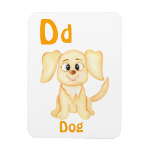 Dog personalize ABC: Letter D - Add Your Name Magnet