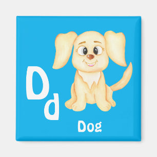 Dog personalize ABC: Letter D - Add Your Name Magnet
