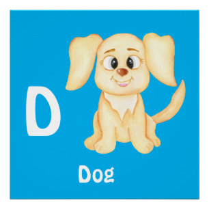 Dog personalize ABC: Letter D - Add Your Name Poster