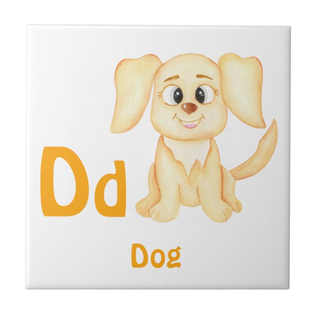 Dog personalize ABC: Letter D - Add Your Name Tile (Front)