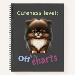 Dog Pet Cuteness Level Cute Adorable Funny Quote Notebook