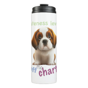 Dog Pet Cuteness Level Cute Adorable Funny Quote Thermal Tumbler