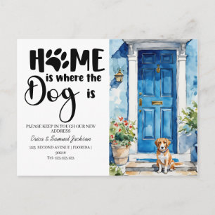 dog pet has moved! new address announcement  postcard
