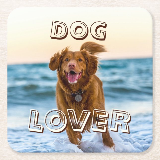 Dog Pet Love Drinks Party Coaster (Front)