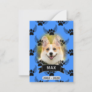 Dog Pet Memorial Custom Blue Card