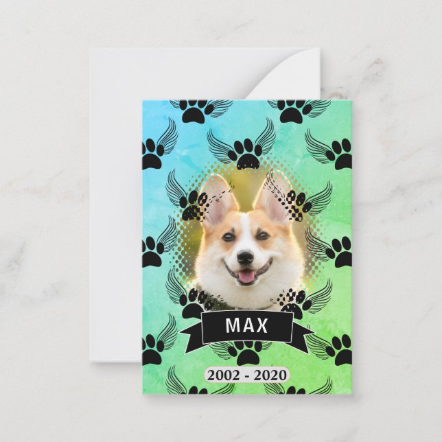 Dog Pet Memorial Custom Card (Front)