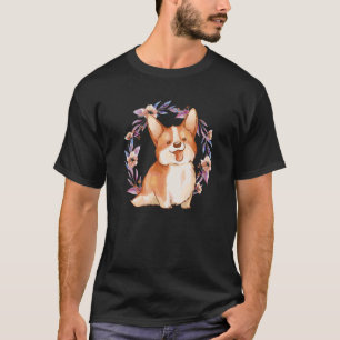 dog pet paw flower corgi T-Shirt
