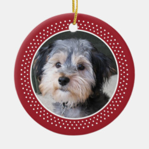 Dog Pet Photo Frame - double sided Ceramic Ornament