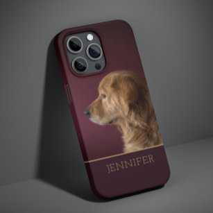 Dog Pet Photo Golden Retriever Personalized Name Case-Mate iPhone 14 Pro Case