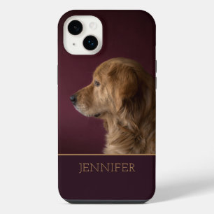 Dog Pet Photo Golden Retriever Personalized Name iPhone 14 Plus Case