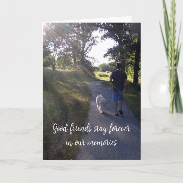 Dog Pet Photo Sympathy Rainbow Bridge Poem Card (Front)
