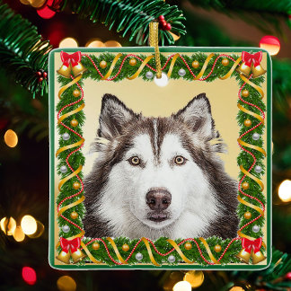Dog Pet Photo Template Christmas Tree Ornament