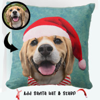 Dog Pet Photo with Digital Santa Hat Scarf Gift