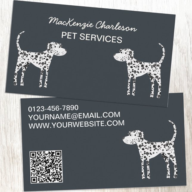 Dog Pet Services QR Code Business Card (Creator Uploaded)