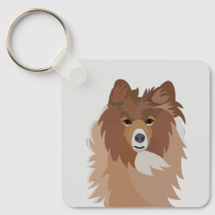 Dog Pet Sheltie Dog  Keychain