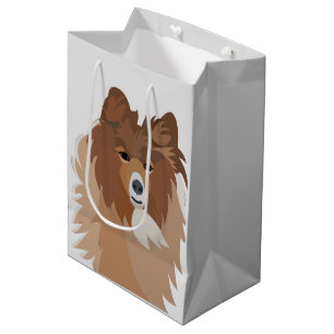 Dog Pet Sheltie Dog  Medium Gift Bag