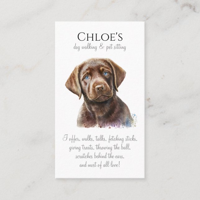 Dog Pet Sitter Dog Walker Business Card (Front)