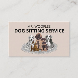 Dog Pet Sitting Watercolor Business Card