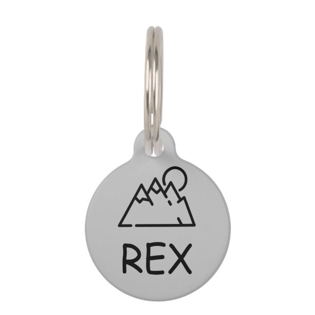 Dog Pet Tag on Grey (Front)