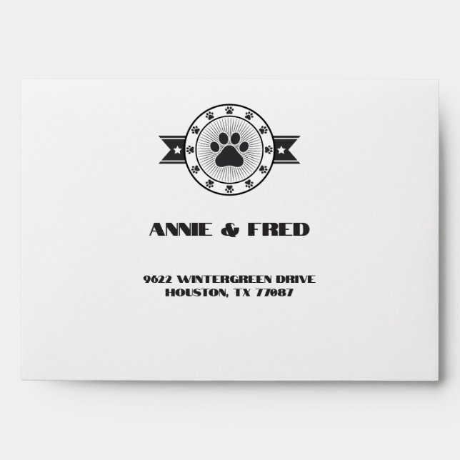 Dog Pet Wedding Envelope (Front)