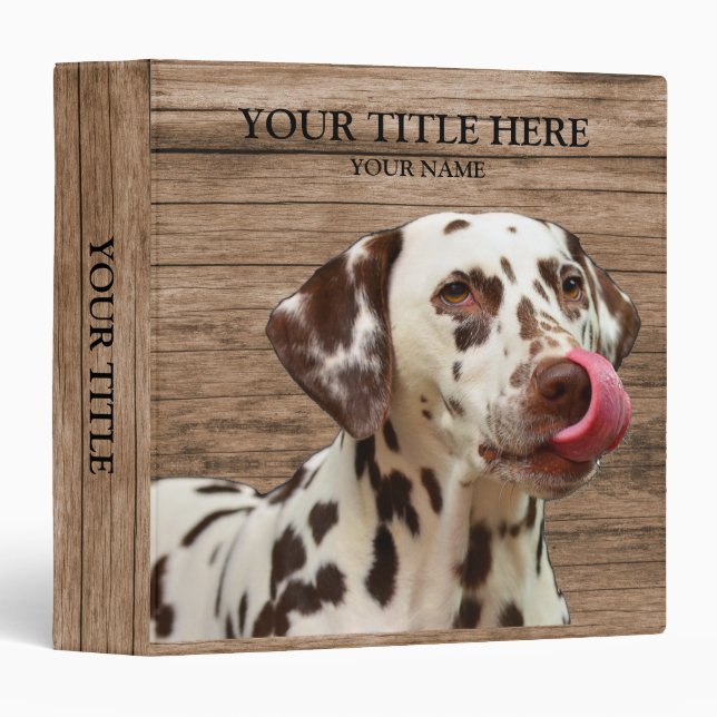 Dog Pet Wooden Elegant Vintage Binder (Front/Spine)