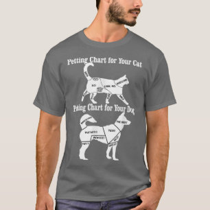 Dog Petting VS Cat Petting Chart Funny Dog T-Shirt
