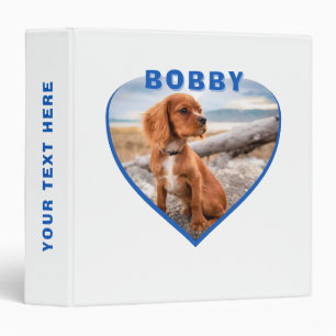 Dog Photo Album Name Blue Heart Binder