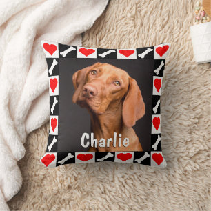 Dog Photo and Name Custom Personalized Puppy Throw Pillow