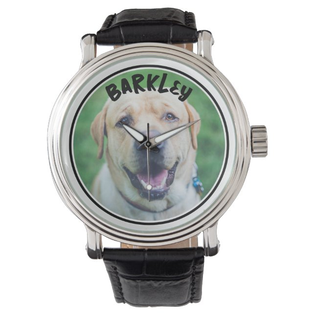 Dog Photo and Text Personalized  Watch (Front)