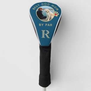 Dog Photo Best Mom By Par Custom Monogram Golf Head Cover