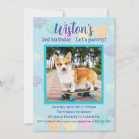 Dog photo Birthday Party Invitation