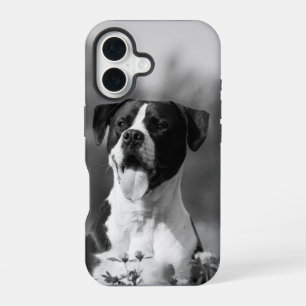 Dog Photo Black and White Personalizable iPhone 16 Case