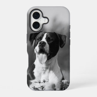 Dog Photo Black and White Personalizable iPhone 16 Case