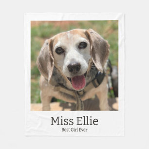 Dog Photo Blanket with Name