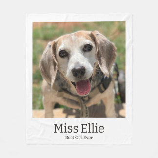 Dog Photo Blanket with Name