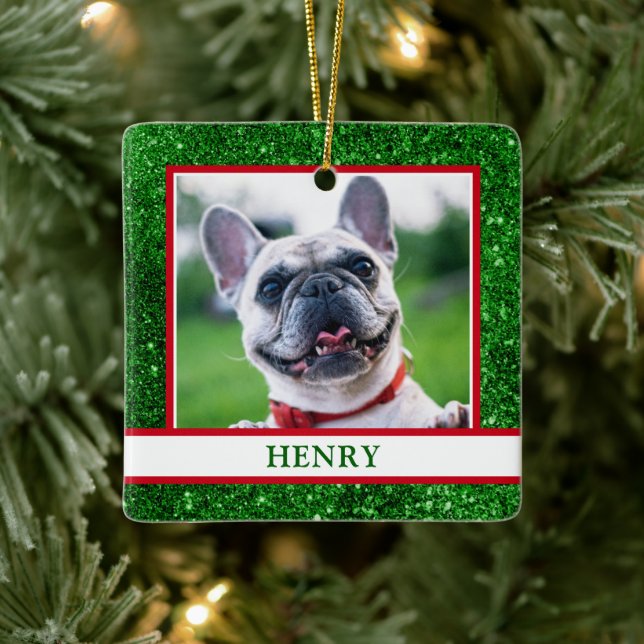 Dog Photo Ceramic Ornament (Tree)
