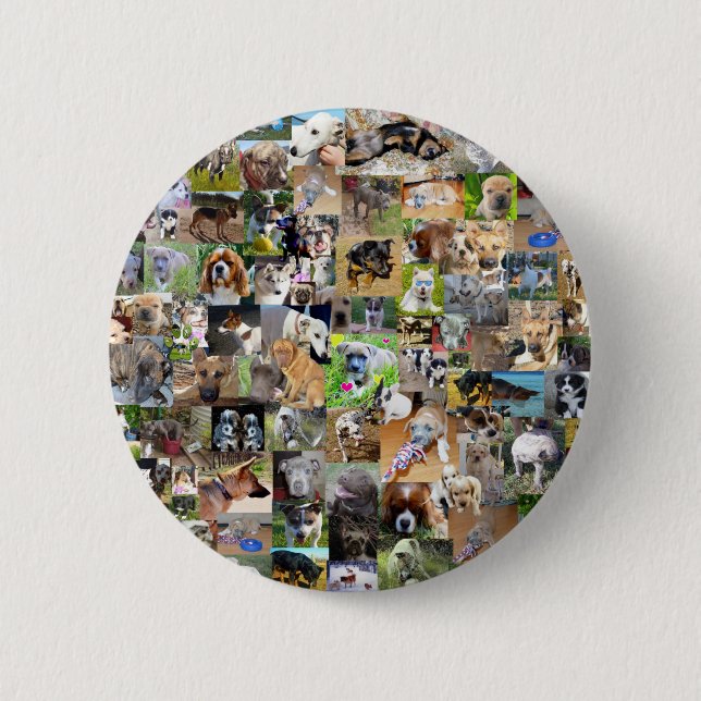 Dog Photo Collage, 2 Inch Round Button (Front)