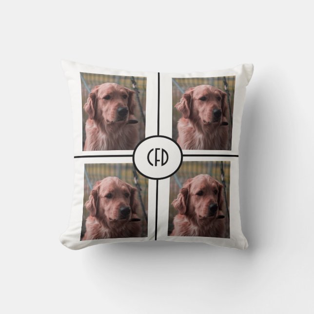 Dog Photo Gift for Dog Owner Throw Pillow (Front)