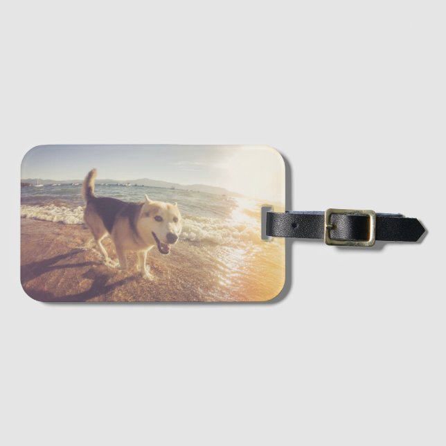 Dog Photo Gift Personalized Luggage Tag (Front Horizontal)