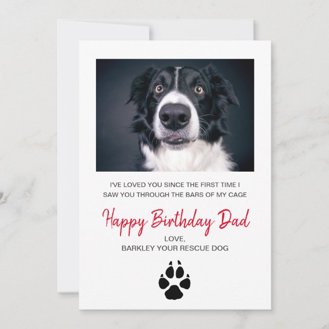 Dog Photo Happy Birthday Card From Rescue Dog (Front)
