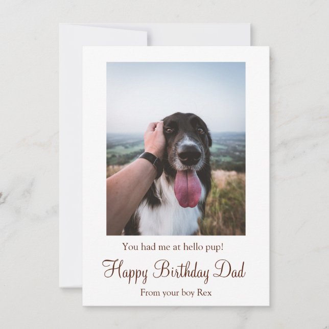 Dog Photo Happy Birthday Dad From Rescue Dog Card (Front)