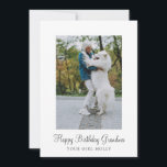 Dog Photo Happy Birthday Grandma From Rescue Dog Holiday Card<br><div class="desc">A custom dog photo happy birthday mom,  greeting card with a marsala floral edge,  from your rescue dog with the sweet text message: "I've loved you since the first time I saw you through the bars of my cage". Just add your own rescued dog's photo. Mom will love it!</div>