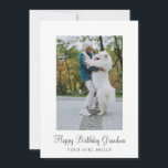 Dog Photo Happy Birthday Grandma From Rescue Dog Holiday Card<br><div class="desc">A custom dog photo happy birthday mom,  greeting card with a marsala floral edge,  from your rescue dog with the sweet text message: "I've loved you since the first time I saw you through the bars of my cage". Just add your own rescued dog's photo. Mom will love it!</div>