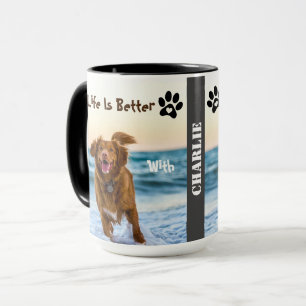 Dog Photo Monogram Custom Mug For Dod Mom Dad
