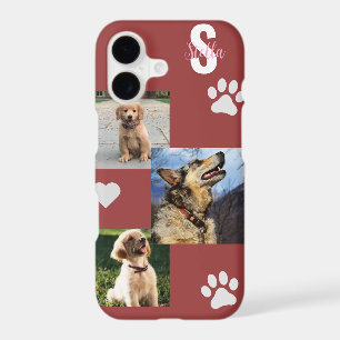 Dog Photo Monogram Terra Cotta Pet I Phone case