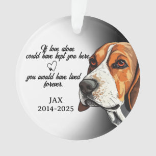 Dog Photo Ornament, Dog Memorial, Beagle. Ornament