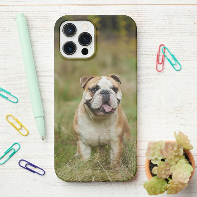 Dog Photo Personalized iPhone Case (On Desk)