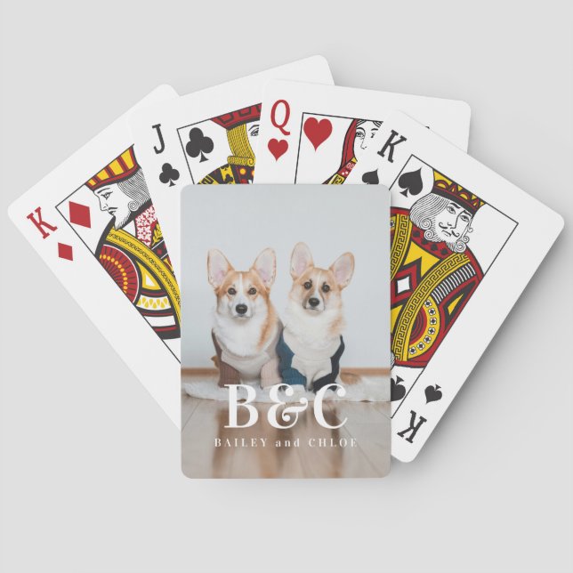 Dog Photo Pet Keepsake Playing Cards (Back)