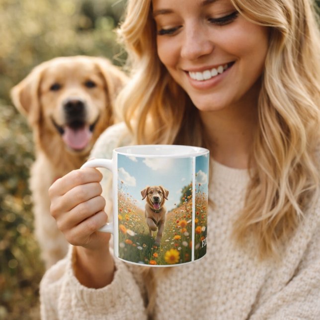 Dog photo pet name text coffee mug (Creator Uploaded)